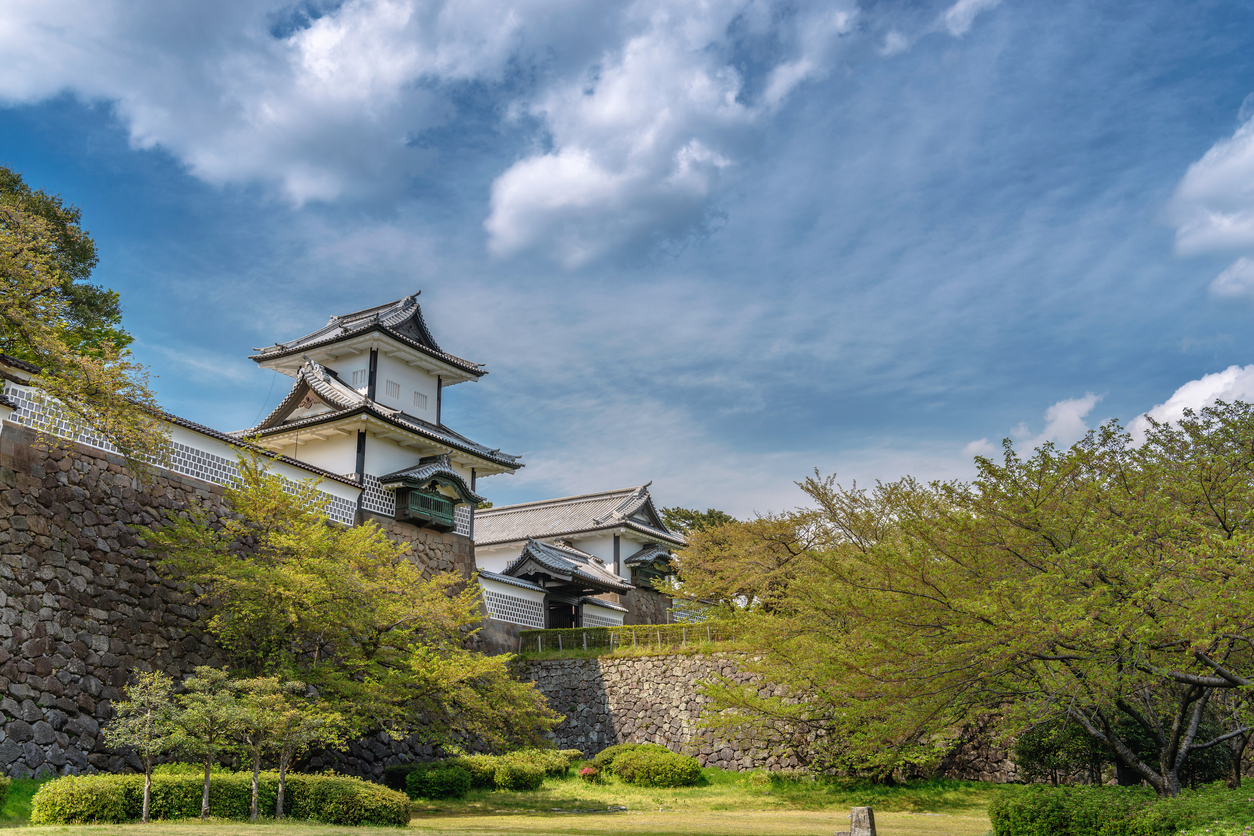 Ishikawamon gate of the Kanazawa castle in Kanazawa, Japan